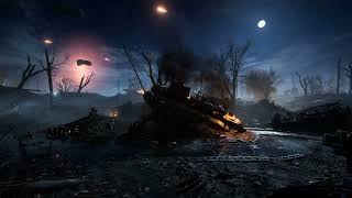 Battlefield War Ambience, distant gunfire battles, artillery bomb explosions, for relaxing, sleeping