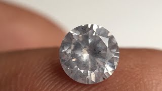 0.87 Ct Round Brilliant Cut Diamond, 6.15 x 3.58 mm Salt and Pepper Natural Loose Diamond SJ72/14