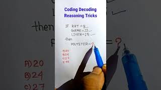Coding Decoding| Coding Decoding Reasoning Tricks | Reasoning Classes in Hindi | letters  #shorts