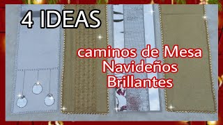 COMO HACER CAMINOS DE MESAS NAVIDEÑOS BRILLANTES/4 IDEAS