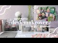 aesthetic desk makeover + tour 🌼pinterest inspired wall decor + stationery organization