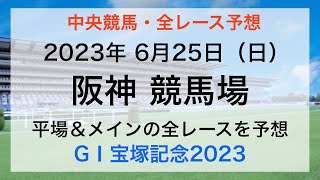 【競馬予想】2023年6月25日の平場レース＆メインレースを予想！宝塚記念の注目馬3頭＆穴馬3頭は？！【中央競馬】【阪神競馬場　全レース予想】