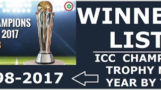 icc champions trophy 1998 TO 2017 (WINNERS LIST)