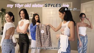 my 15yr old sister STYLES ME! ft.Princess Polly
