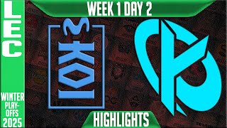 MKOI vs KC Highlights | LEC Winter Playoffs BO1 W1D2 2025 | Movistar KOI vs Karmine Corp