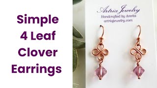 DIY 4-Leaf Clover Earrings | Make \u0026 Sell Simple Wire Wrap Earrings | Tutorial for Beginners