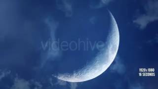 Dreamy Crescent Moon with Soft Clouds