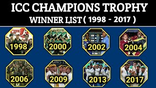 ICC Champions Trophy Winners Since 1998 - 2017 | Champions Trophy Winners List
