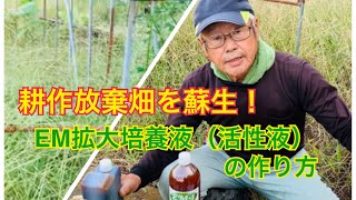 【EM自然農法】耕作放棄された畑をEMで蘇生！！EM拡大培養液の作り方！