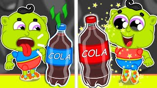 LionET | Healthy Food vs Junk Food Red vs Blue Soda Water  | Cartoon for Kids