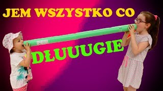 ═══ JEM WSZYSTKO CO DŁUGIE ═══ Challenge TYLKO DŁUGIE JEDZENIE #fikimikiagatkiimoniki