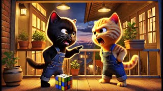 Kitten and Rubik's Cube - A Story of Friendship #cat #ai #catlover #catvideos #cutecat #aicat