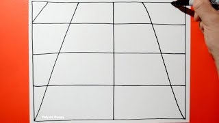 Daily Line Illusion #69 / 3D Perspective Floor Pattern / Cool Spiral Drawing / Art Therapy