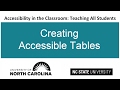 Creating Accessible Tables