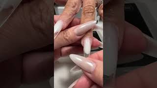 Almond dual form nail extension snaps #asmr #nails ￼