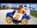 Pretend Play Pizza Delivery | Power Pizza Wheels Ride On Car | Driving in My Car Song