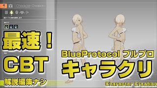 世界最速！(たぶん)【BLUE PROTOCOL】キャラクリ動画 素揚げ(解説編集なし）【ブループロトコル】