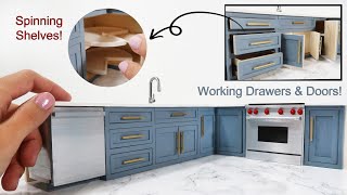 DIY Miniature - Modern Kitchen Cabinets (with working doors and drawers!)