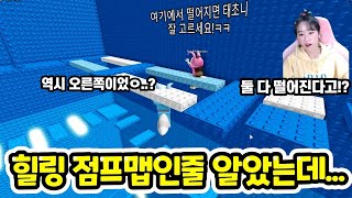 헐!? 둘 다 떨어지면 어떻게 가!?ㅋㅋ-블루 점프맵