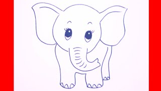 رسم سهل | كيفية رسم فيل بطريقة سهلة بالخطوات | رسوم سهل | رسومات | تعليم الرسم