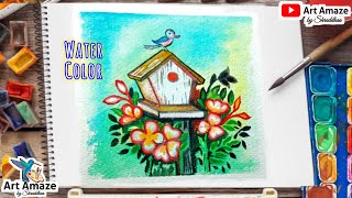 Watercolor Painting Step By Step For Beginners | How To Draw Beautiful Painting With Watercolor