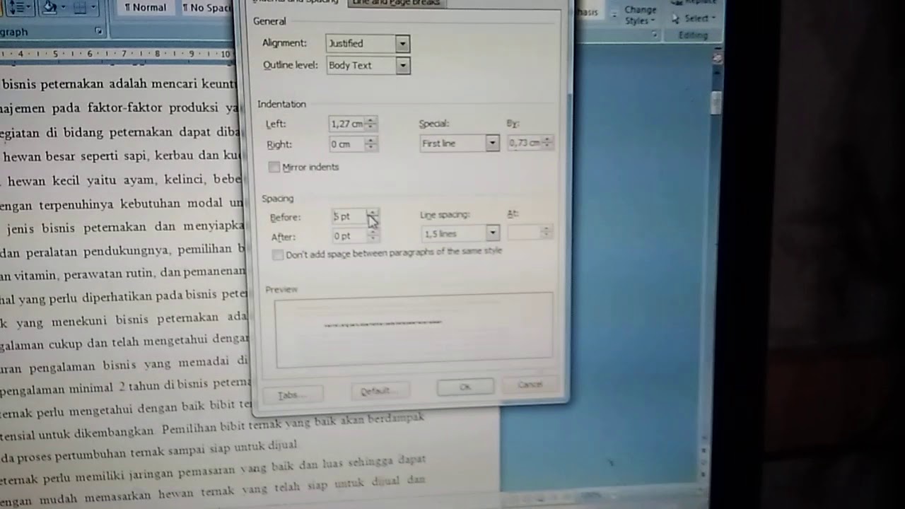 Cara Membuat Add Line Spacing After/before Paragraf Manual - YouTube