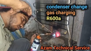 fridge condenser change kise hota hai.Azam Technical Service.#fridgerepair#gascharging#viralvideo#ac