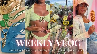 WEEKLY VLOG ♡ (BEACH BIRTHDAY VIBES, LIT MUKBANG, HUGE TRY ON HAUL, SMOOTHIE BOWL RECIPE, NEW HOME)