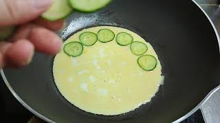 【美食记忆】#ChineseFood VLOG 奶香黄瓜鸡蛋饼 Custard and cucumber omelette