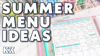 Monthly Menu Plan in my Erin Condren Functional Planner Making a List of Easy Summer Dinner Ideas