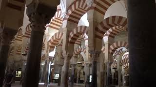 The famous red and white arches of La Mezquita in Córdoba