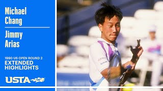 Michael Chang vs Jimmy Arias Extended Highlights | 1990 US Open Round 2