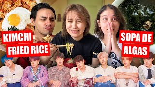 PROVAMOS AS COMIDAS FAVORITAS DO BTS DURANTE UMA SEMANA (PARTE 1/2) | Três de Outubro