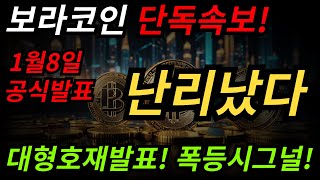 [보라 코인전망] 보라 단독속보! 1월8일 공식발표! 난리났다! 대형호재발표! 폭등시그널 포착! #보라 #보라 코인 #보라코인전망