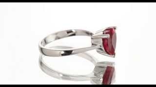 1.75 cts Heart Cut Ruby Sterling Silver Ring SR9734 by Peora Jewelry