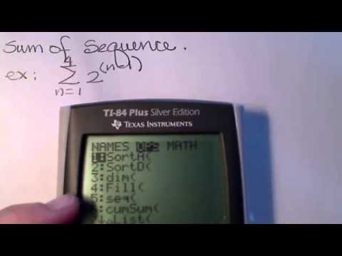 TI 84 Sum Of Sequence - YouTube