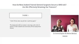 ASMS Conference 2021 - "How do NZ trained general surgeons secure a SMO job?"