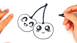 How to draw a Kawaii Cherries Step by Step