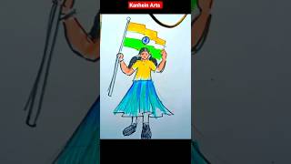 Indian Flag Painting/Independence day drawing/Republic day drawing 2023 #shorts #trending #viral