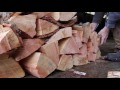 Simple Trick Splits Firewood Easier