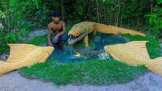 Build Awesome Fish Pond & Crocodile Pond