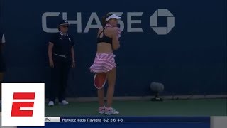2018 US Open highlights: Alize Cornet penalized for taking off shirt | ESPN
