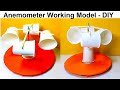 anemometer working model using paper cups - diy - science project exhibition | howtofunda