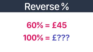 Reverse Percentage | GCSE Maths