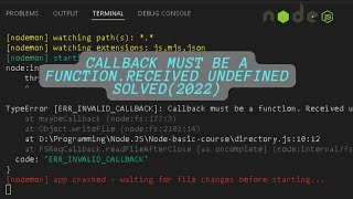 TypeError [ERROR_INVALID_CALLBACK]: callback must be a function || solved