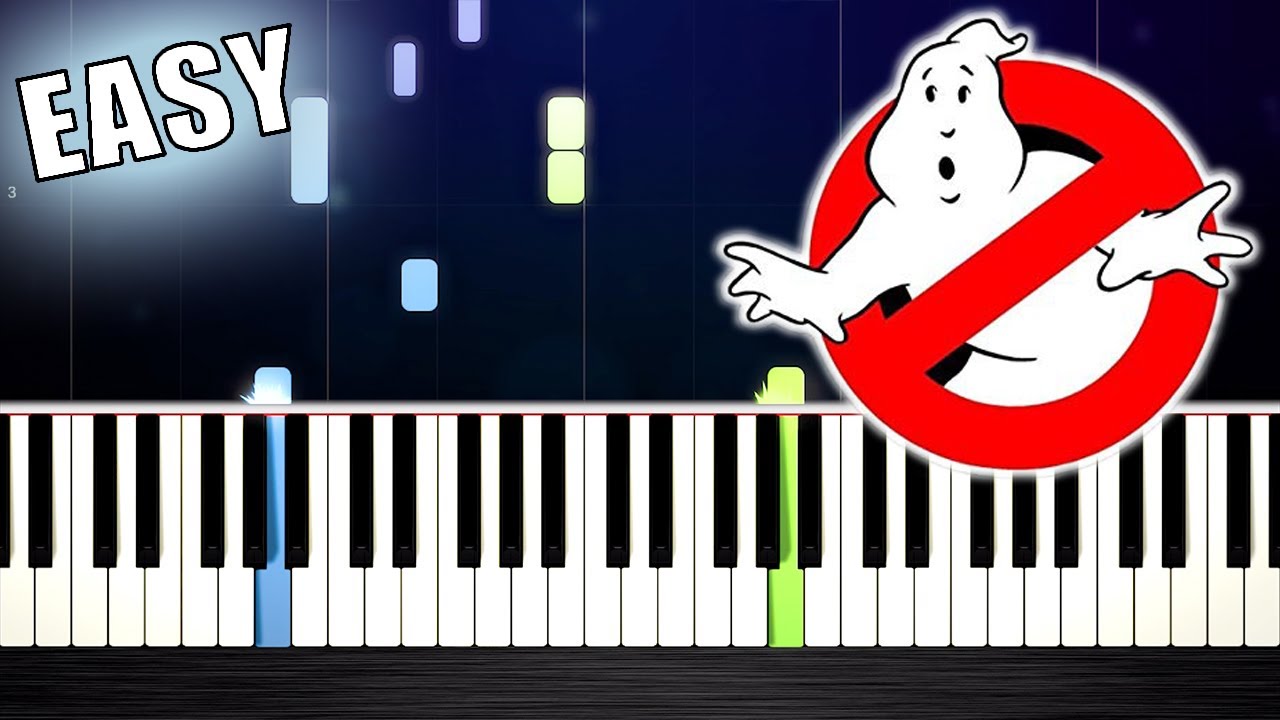 GhostBusters Theme Song - EASY Piano Tutorial By PlutaX - YouTube