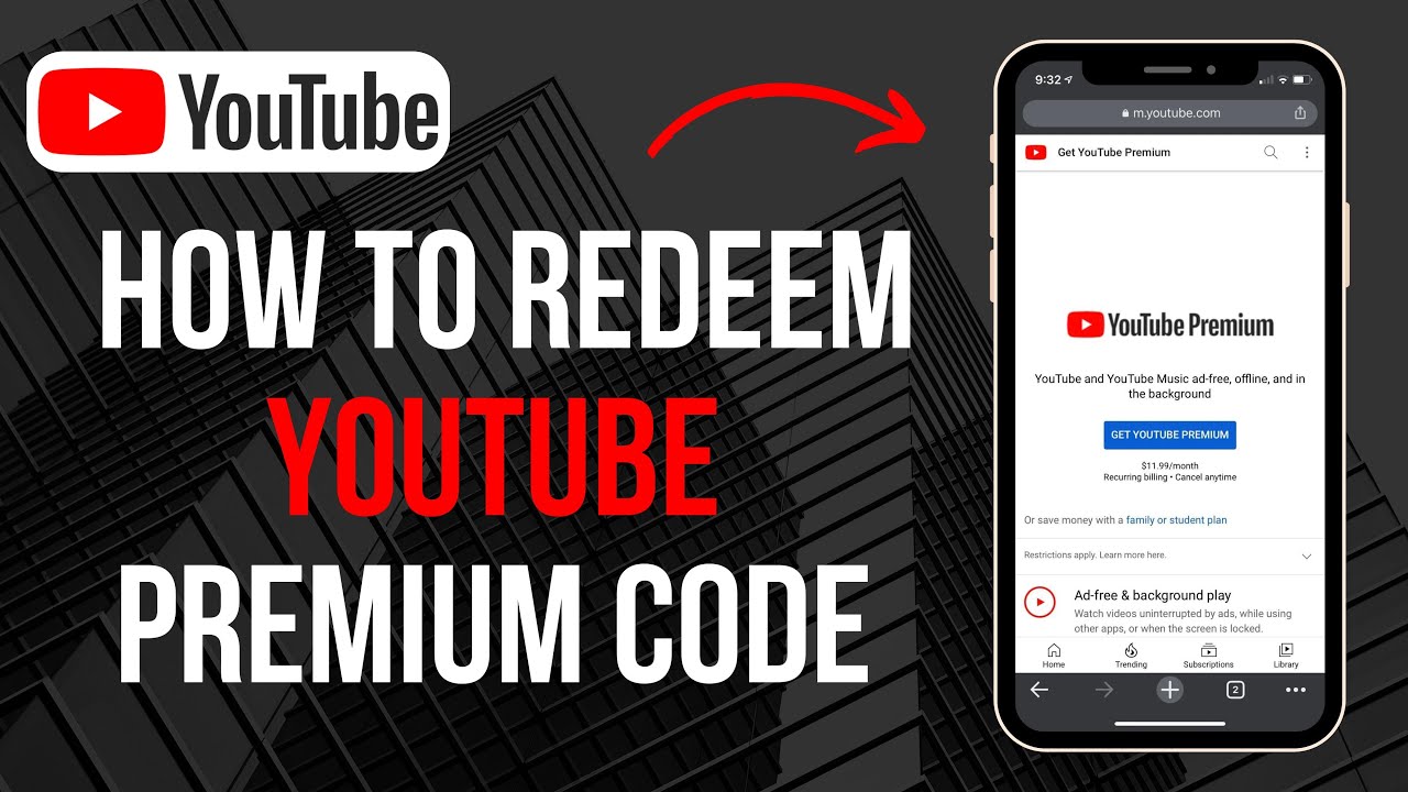 How To Redeem YouTube Premium Code YouTube Premium Code Redeem Android ...