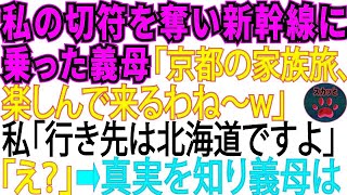 夫婦旅行で私から切符をひったくり新幹線に乗った義母「京都旅行、私がアンタの代わりに行くわw」私「行先は北海道ですよ？」「えっ_」→実は…【スカッとする話】【修羅場】