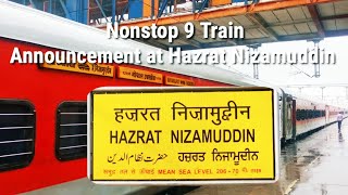 Non~Stop {9 Train} Loud \u0026 Clear Train Announcement at Hazrat Nizamuddin Railway Station [NZM]