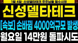 [신성델타테크 주가 전망]🔴긴급속보 손바뀜 4000억물량 장막판 쓸어담은 이유 월요일 14만원 재돌파 시도 강력하게 나온다!